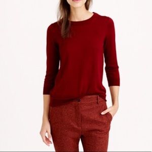 J Crew 100% Merino Wool Burgundy Sweater